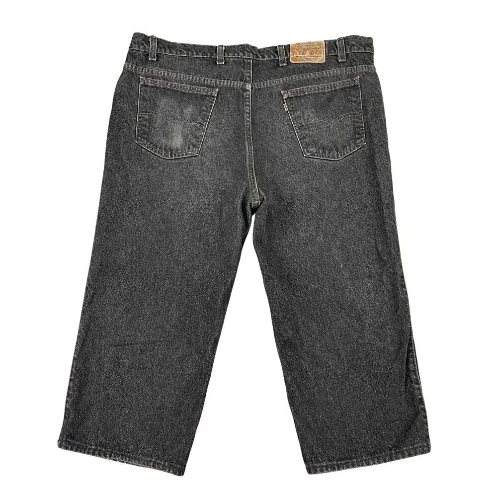 VTG Levi's Jean Shorts Men’s 42 Red Bat Wing Relaxed Mens Black Denim Jorts‎